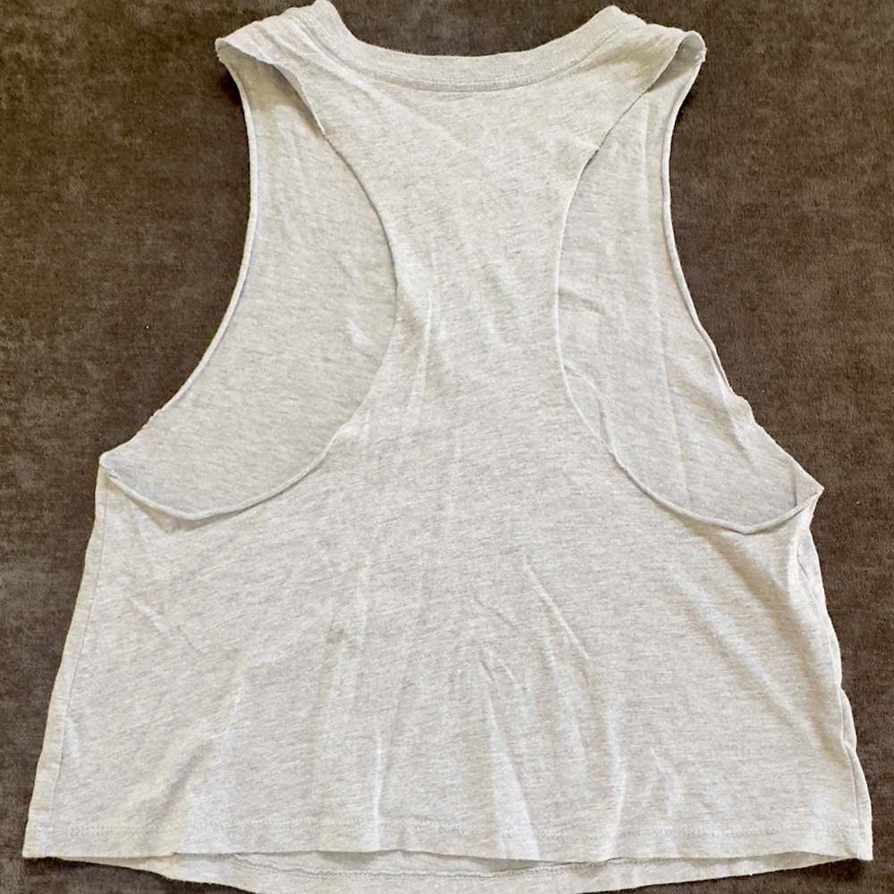 2Pood Gray ‘WORK’ Crop Muscle Tee - Picture 3 of 3